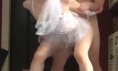呻吟超刺激婚礼出门前模特身材新娘被前男友爆草，新郎在来的路上